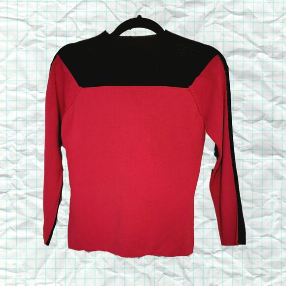 Joseph A Quest, S | Vintage Retro Deep Pink And Black Long Sleeve Silk Top - Picture 1 of 4